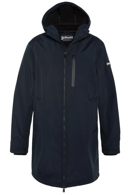 Schott NYC Kalvin Long Zip Jacket with Hood Schott, Navy, XXL for Adults