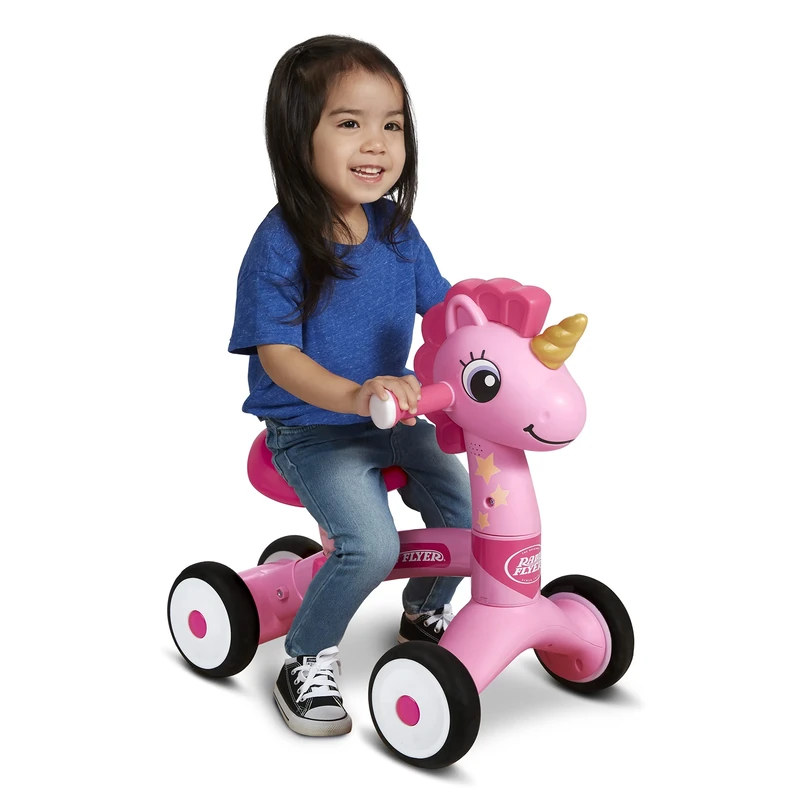 Radio Flyer Lil' Racers: Sparkle The Unicorn Ride on Toy, for Ages 1-3,Pink - Image 1