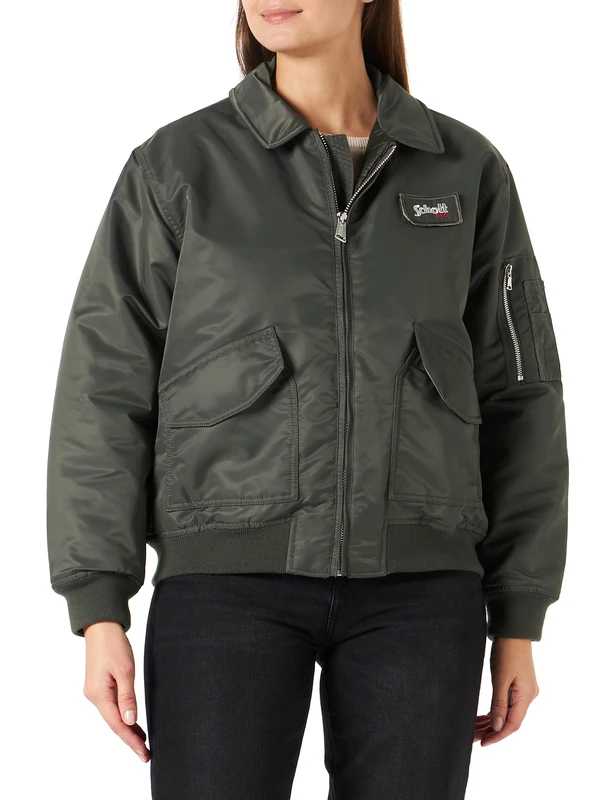 Schott NYC Danwrs CWU Fit Loose Schott Women's Jacket, Sage Khaki, M