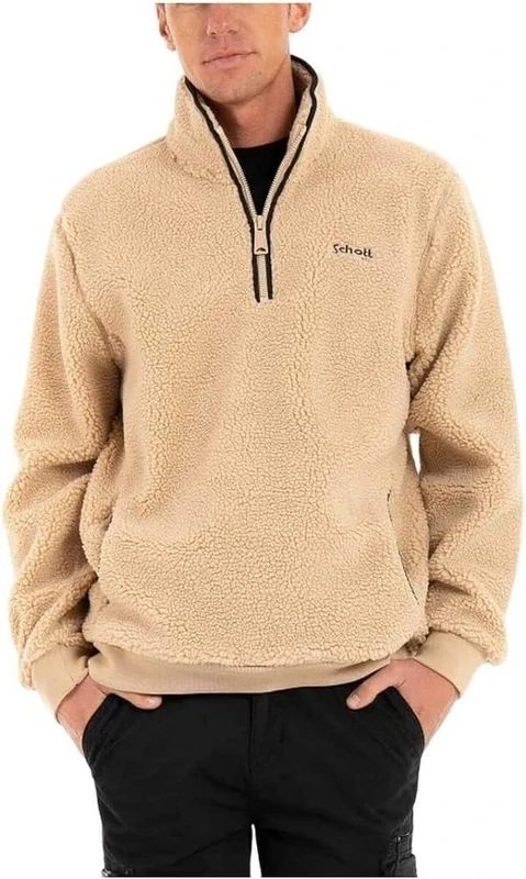 Schott NYC Men's Swandric 1 Sweatshirt, Beige, XXL