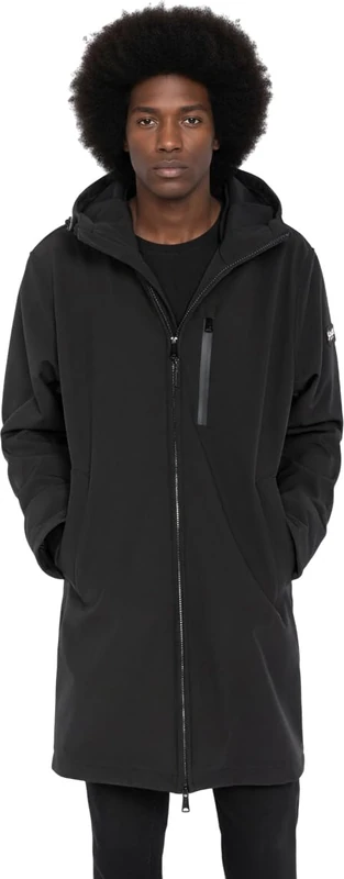 Schott NYC Kalvin Schott Long Zip Hooded Jacket - Black, XL