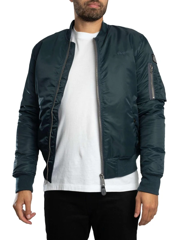 Schott NYC Airforcers Schott Bomber Jacket, Navy, L, Adult