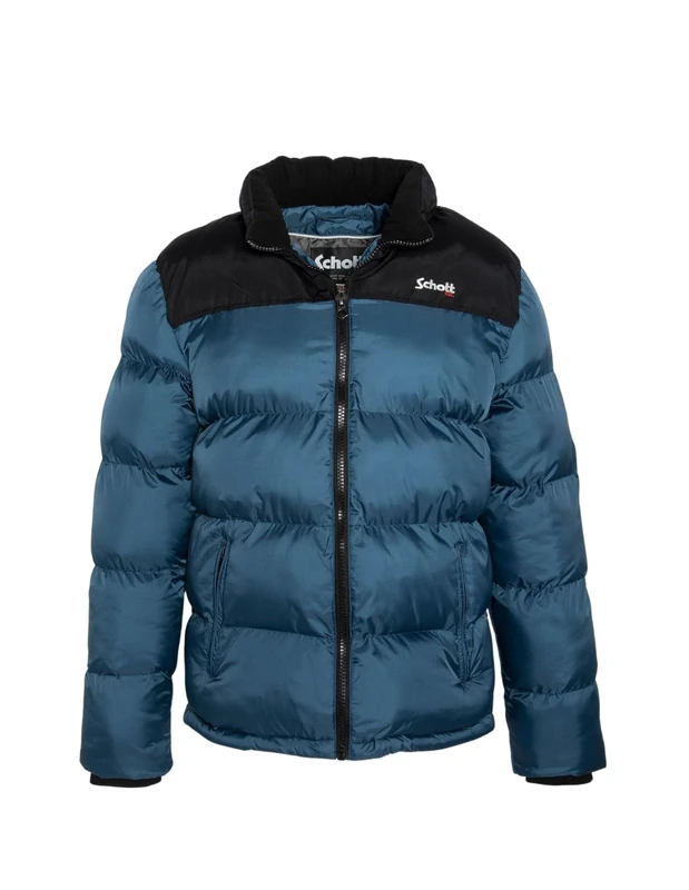 Schott NYC Mixte Utah DOUDOUNE EMPIECEMENT EPAULE SCHOTT, STEEL BLUE, XL EU