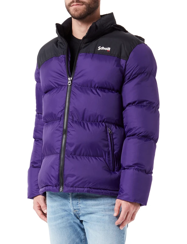 Schott NYC Mixte Utah DOUDOUNE EMPIECEMENT EPAULE SCHOTT, Mauve, XL EU