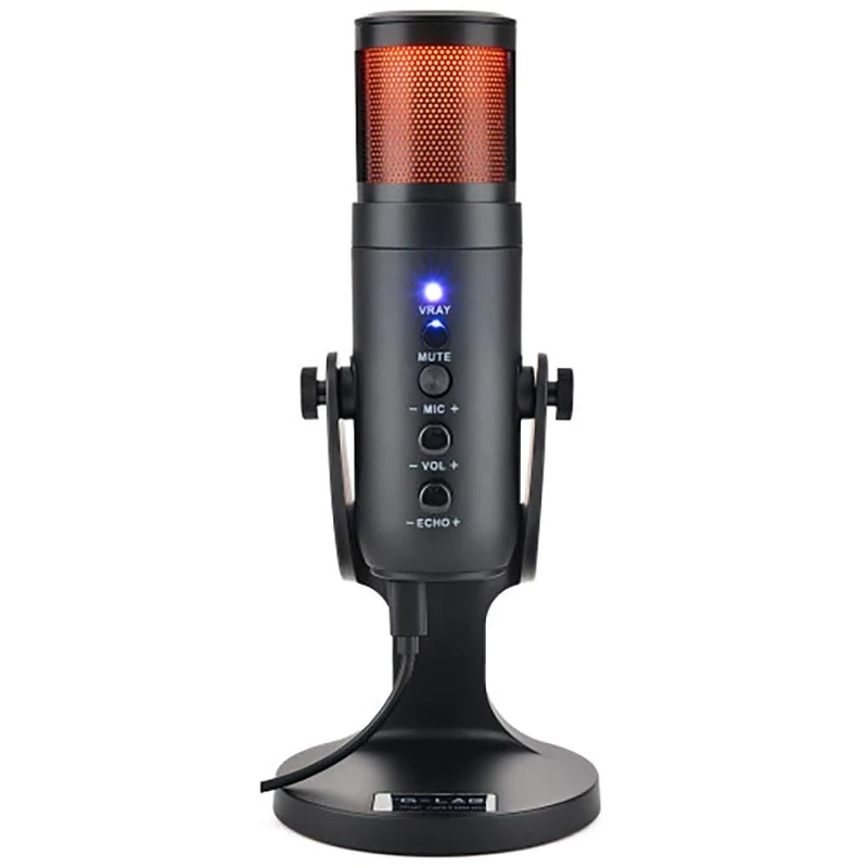 The G-Lab K-Mic Natrium RGB Gaming Microphone Audio, Anti-Vibration Support – USB Desktop Microphone Ideal for Gaming, Streaming, Podcast, Twitch, YouTube for PC/PS4/PS5