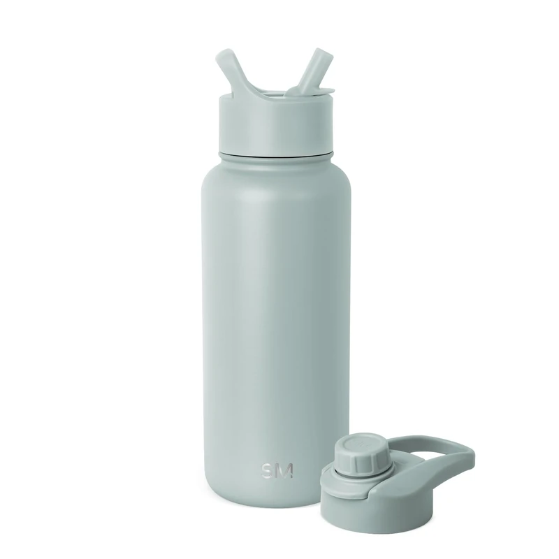 Simple Modern Water Bottle with Straw and Chug Lid | Insulated Stainless Steel Bottle for Sports Gym | Summit Collection | 950ml | Sea Glass Sage