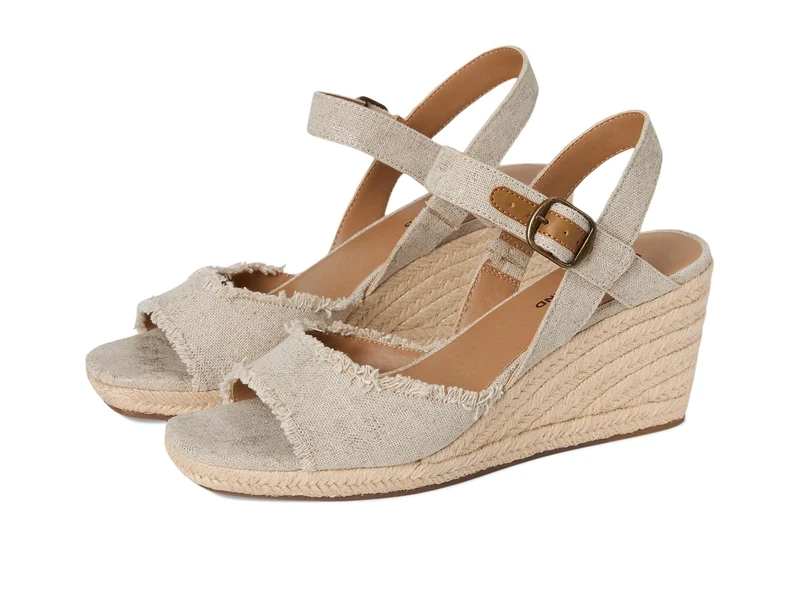 Lucky Brand Women's Mindra Espadrille Wedge Sandal, Natural/Plat, 9 Wide