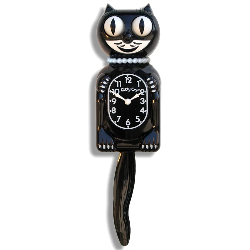 Black Miss Kitty-Cat Clock