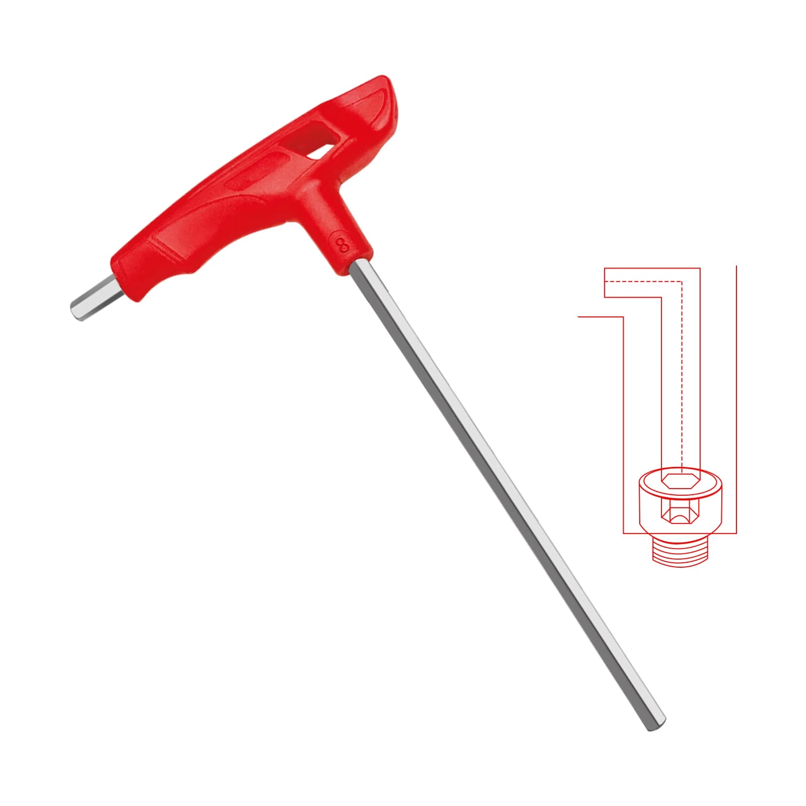 WISEUP Hex Keys, Metric 4mm Allen Key, CR-V Heavy Hex Keys, T bar Allen Keys with Long Arm for Furniture Assembly, Bike,Motorcycle Maintenance, Household DIY