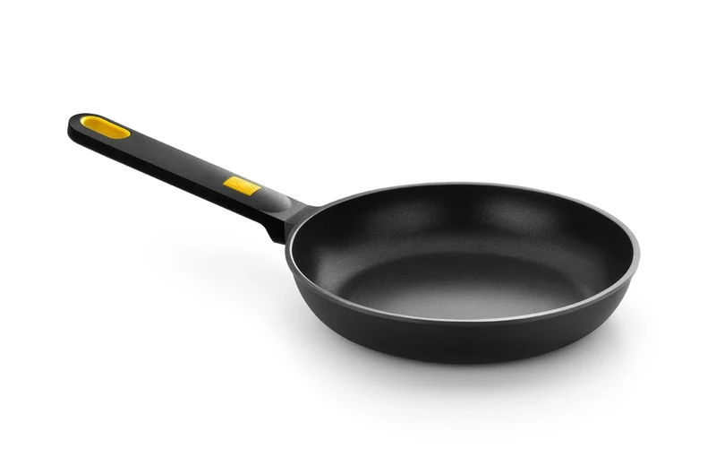 BRA Daily Pro Non-Stick Aluminium Frying Pan - Black & Yellow (28cm). for Induction Hob & All Other Heat Sources. 100% Recycled Aluminium Large Induction Frying Pan.