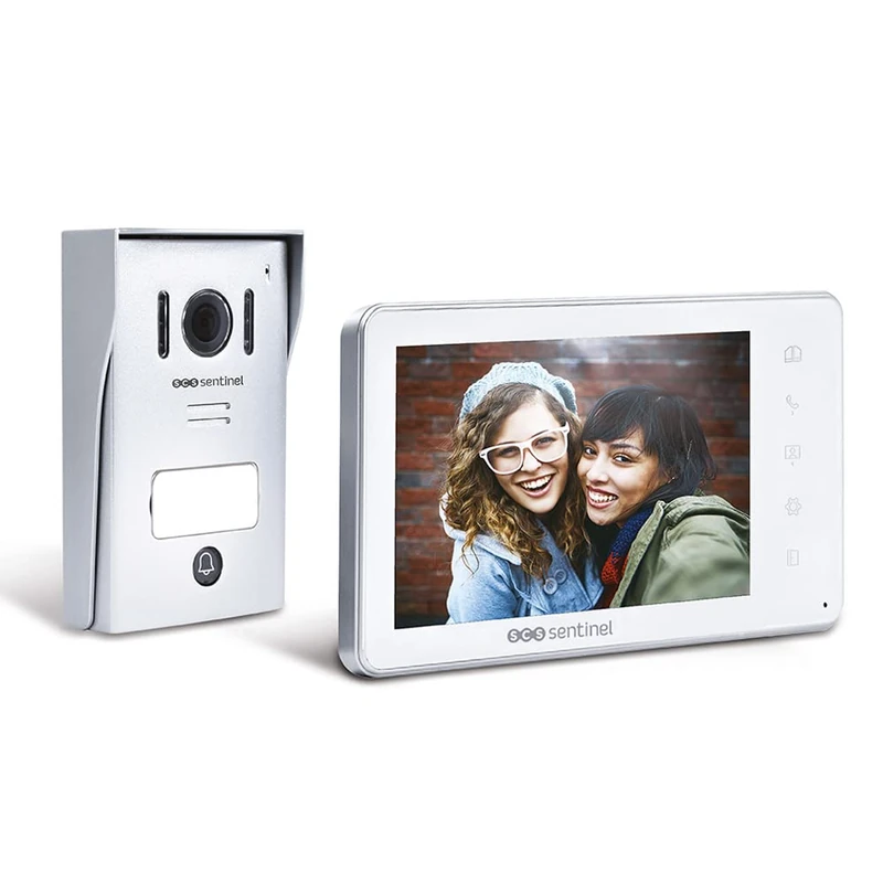 SCS Sentinel - Wireless Video Intercom - Outdoor Visio Street Platinum, Aluminium Facade, Monitoring Function, Night View - Video Monitor Screen