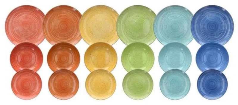Tognana Kaleido Dinner Set 18 Pieces, Multicolour