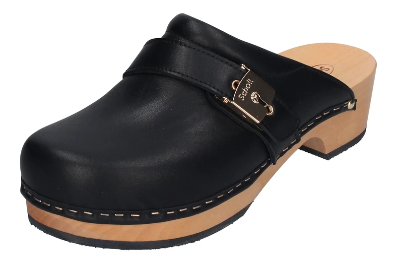 Scholl Women's Pescura Clog 50 Sandal, Black, 6 UK