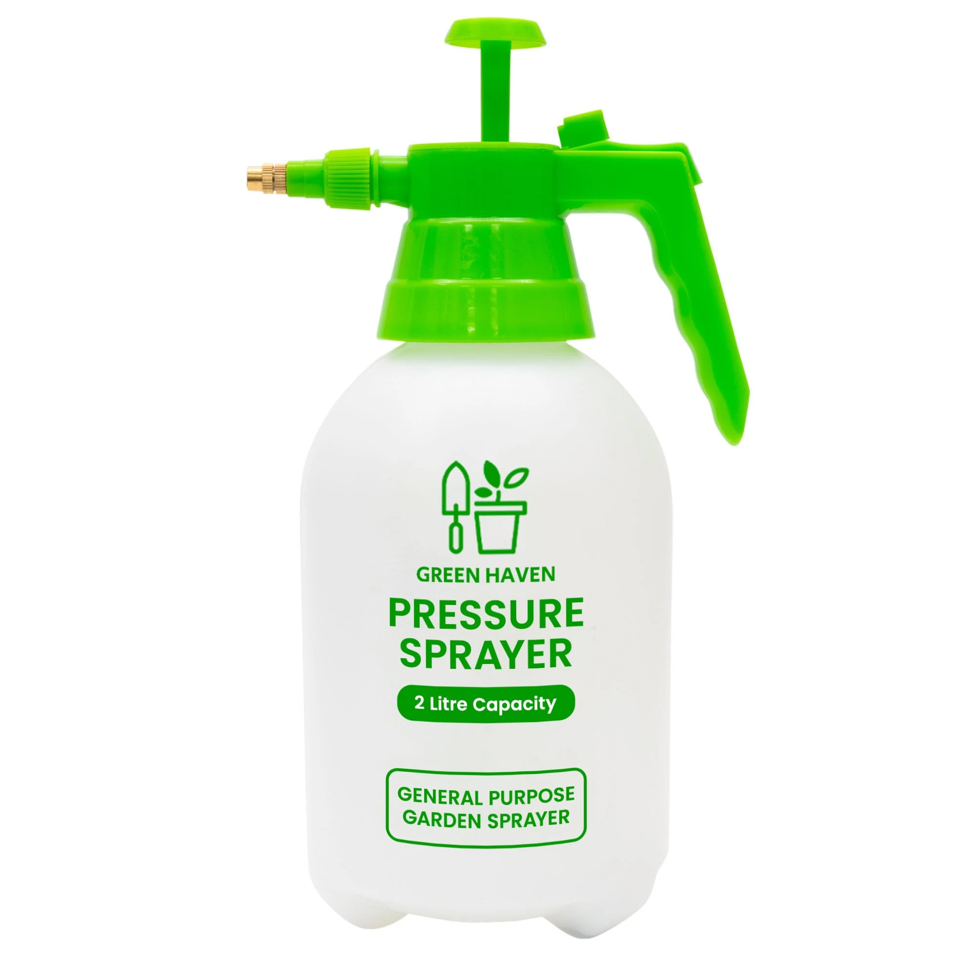 GREEN HAVEN 2 Litre Pump Action Pressure Sprayer - Pump sprayer with Adjustable Nozzle, High-Pressure Spray for Weed Killer Pesticides Fungicides Cleaning