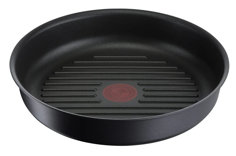 Tefal Ingenio Grill Pan 26 cm, Induction, Non-Stick Coating, Cast Aluminium, Stackable, Dishwasher Safe, Eco Resist L8584004, Black, Non-Stick
