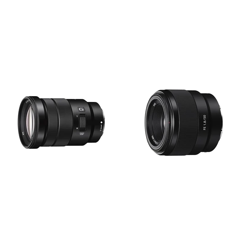 Sony E PZ 18-105 mm f/4.0 G | APS-C, Power Zoom Lens (SEL18105G) & SEL50F18F E Mount Full Frame 50 mm F1.8 Prime Lens
