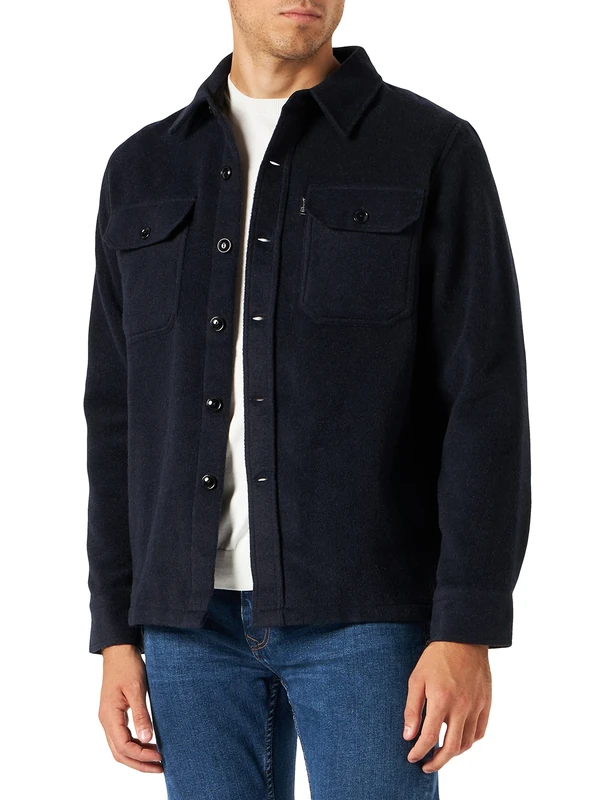 Schott NYC Men's Shcarl3 Dress Shirt, Navy Blue, XXL