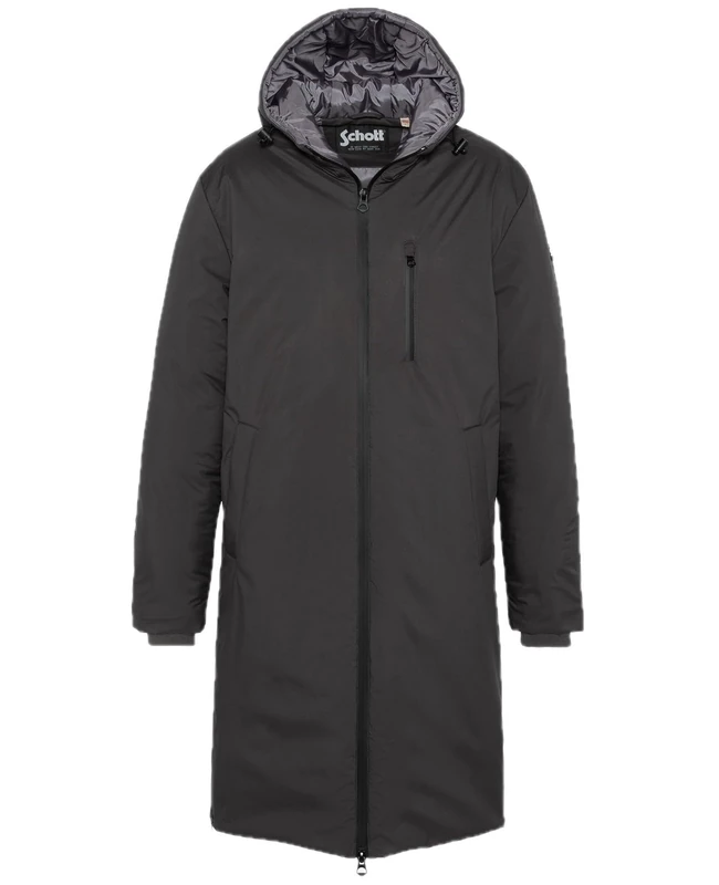 Schott NYC Fargo Schott Long Zip Welded Jacket, Charcoal, S