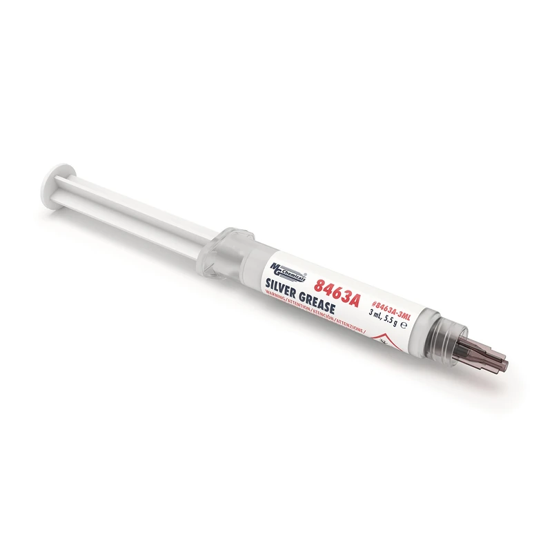 MG Chemicals 8463A-3ML Silver Conductive Grease, Maximum Thermal Conductivity, 5.5 g Dispenser