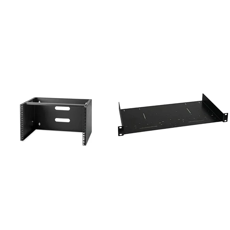 StarTech.com 6U Wall Mount Network Rack - 14 Inch Deep- 19" Patch Panel Bracket for Shallow Server and IT Equipment, Black& Pulse RKSU-1U 1U Universal 19 Inches Rack Shelf