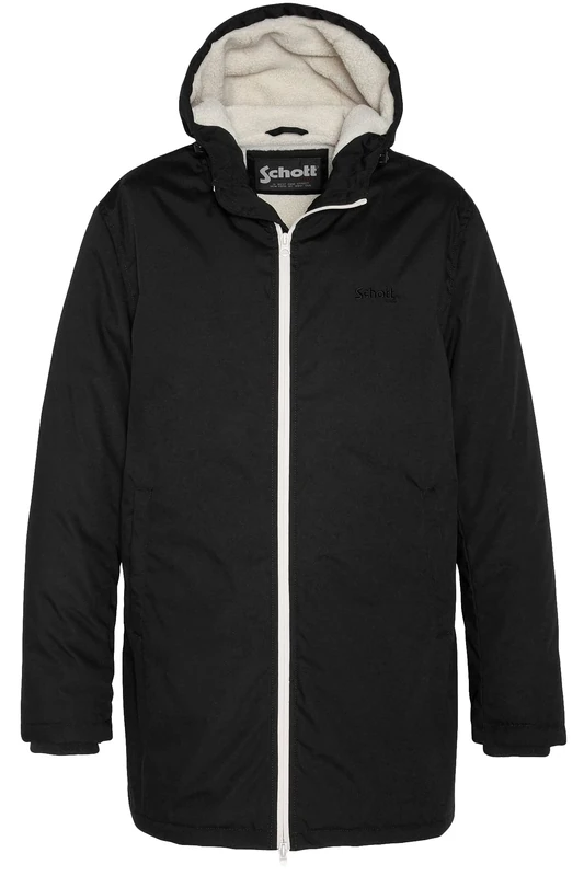 Schott NYC Bluster Schott Sherpa Lined Hooded Jacket, Black, S