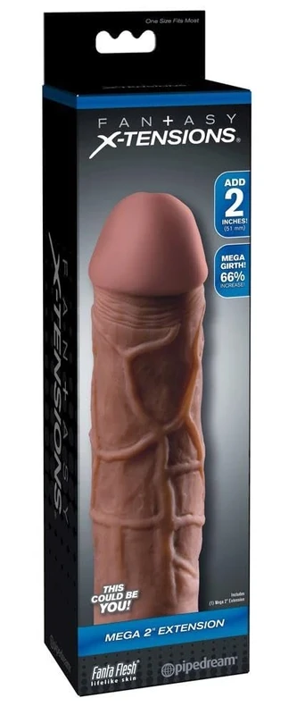 Fantasy X-TENSIONS Mega 2" Penis Sleeve Hautfarben Dunkel One Size