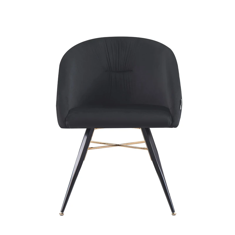 Vittorio Velvet Dining Chair Upholstery - Velvet Chair with Curved Backrest & Metal Legs - Mid Century Modern Dining Chair for Kitchen Dining Room, Living Room