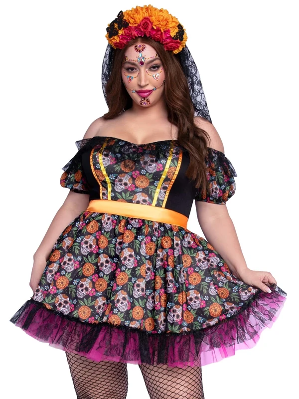 Leg Avenue 87153X-10108 87153x 10108 Carnival Costume, Theme Party, Women, Multi-Coloured, 2X