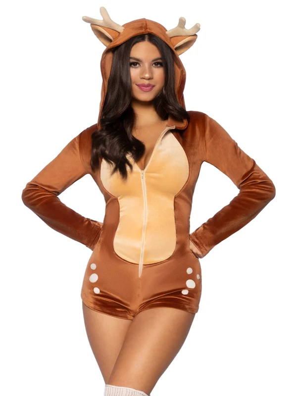 Leg Avenue 87099-07701 87099 07701 Comfy Fawn Carnival Costume, Theme Party, Women, Brown, S (Taglia Italiana 40)