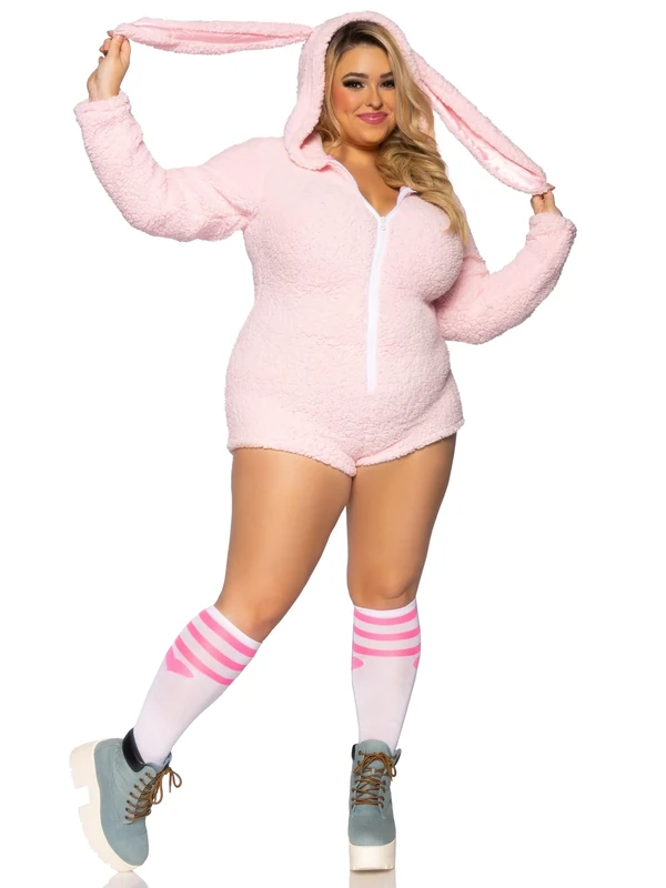 Leg Avenue 86824X-00509 Adult Sized Costumes, Women, Solid, Cuddle Bunny, 3X/4X - Image 1