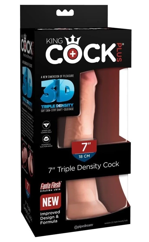 King Cock Plus 7" Triple Density Dildos Hautfarben Hell One Size