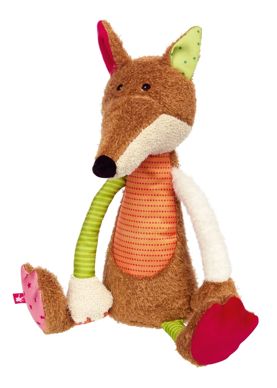 Sigikid 42841 Soft Toy Fox Patchwork Sweety Cuddly Toy for Playing and Cuddling Soft Material Mix for Babies and Children, Boys and Girls from 0 Months to 8 Years Multicoloured/Fox 32 cm