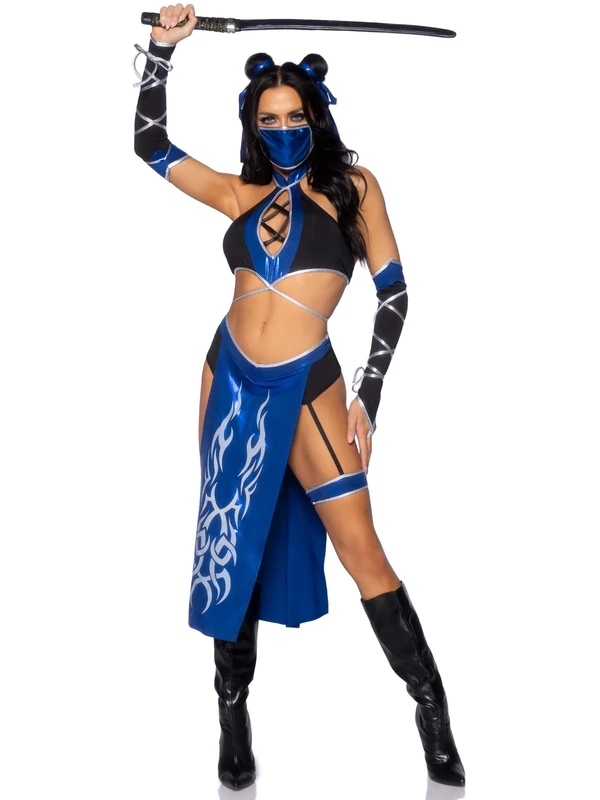 Leg Avenue 87145-05702 Combat Ninja, Medium, Black/Blue Adult Sized Costumes, Women, Multi, M - Image 1