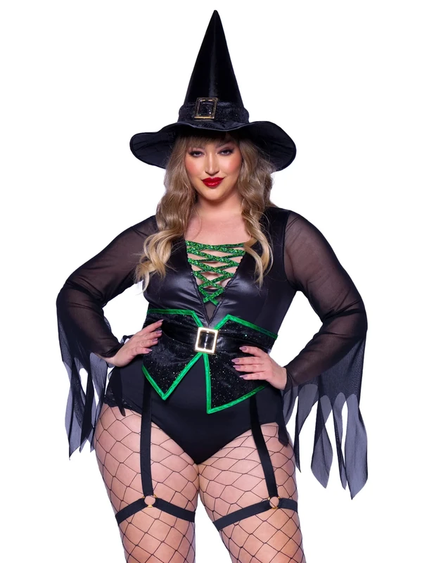 Leg Avenue 87148x-00109 Broomstick Babe, 3x-4x, Black Witch Costume, Women, Multicolored - Image 1