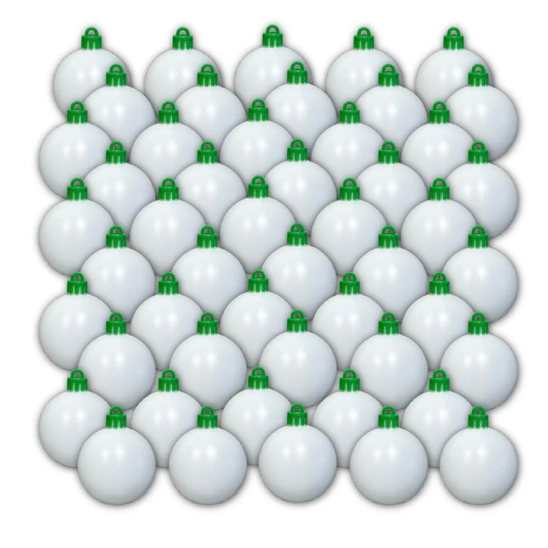 The Treemendous Ornament Decorator Treemendous Christmas Tree Ornament Decorating Refill Kit - Blank White Ball Ornaments Compatible with Treemendous Tree and Gift Box Ornament Decorators (50 Pack)