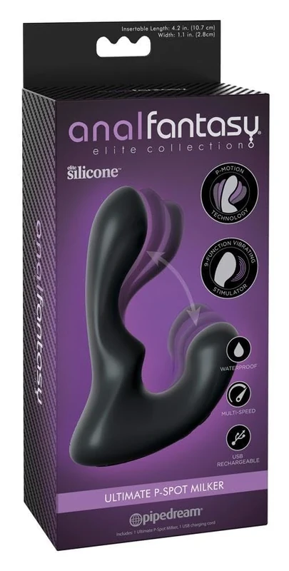 Anal Fantasy Elite Ultimate Milker Prostate Vibrator Schwarz One Size