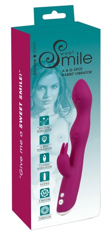 Sweet Smile Vibrator with Clitoral Stimulator-5530690000 lila One Size