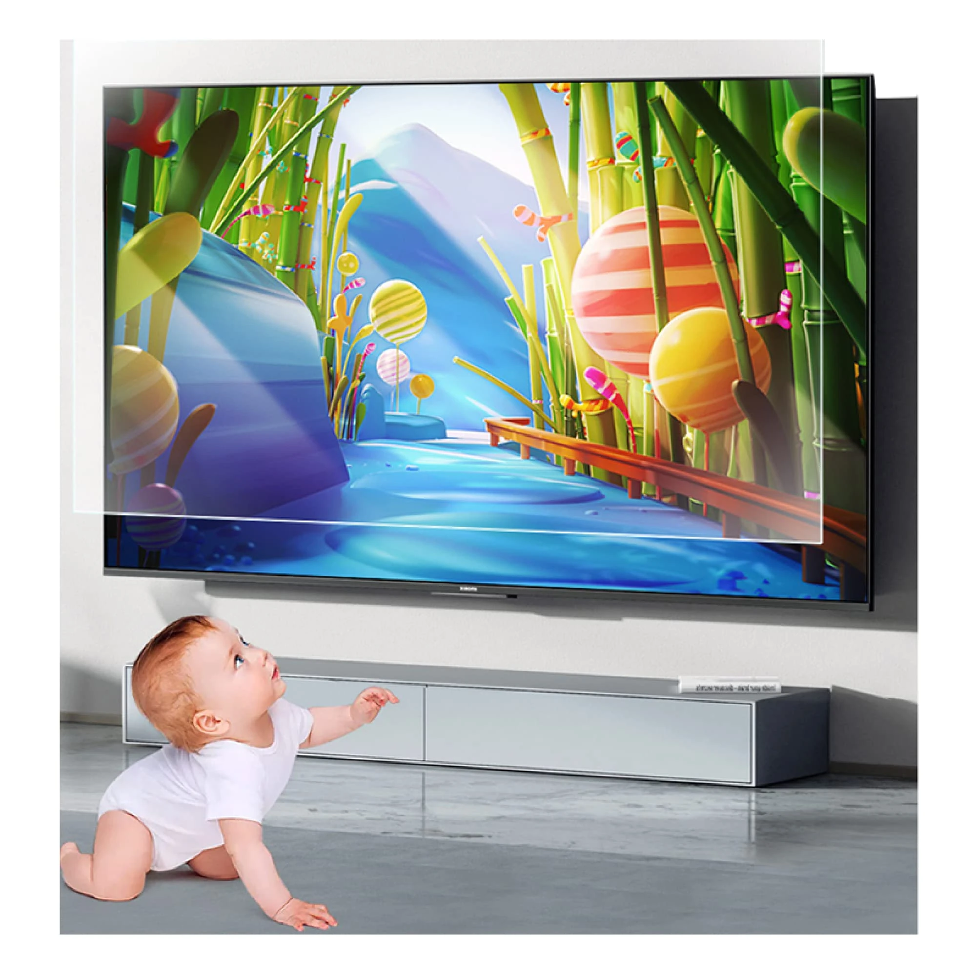 Anti Blue Light/Anti Glare TV Screen Protector 32-75 Inch Anti-Scratch/Anti-Fingerprint Screen Filter Film Relieve Eye Fatigue for LCD, LED, OLED & QLED 4K HDTV/A / 55 Inches 1211x682 mm