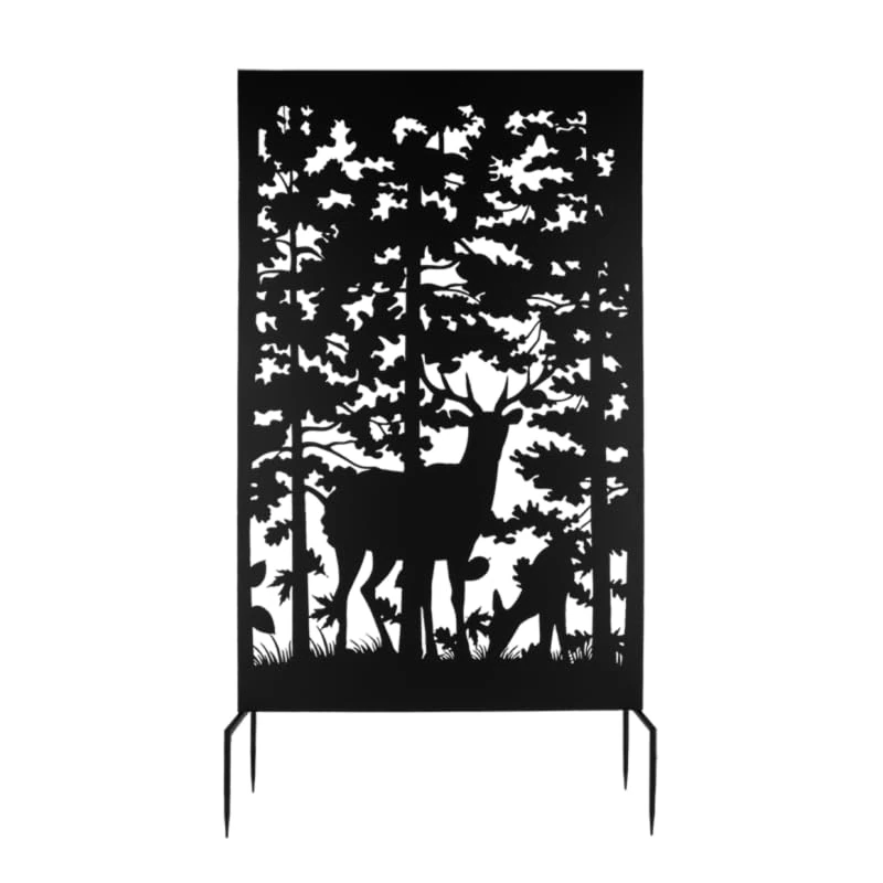 Esschert's Garden Trellis Privacy Screen with Iron Deer Motif
