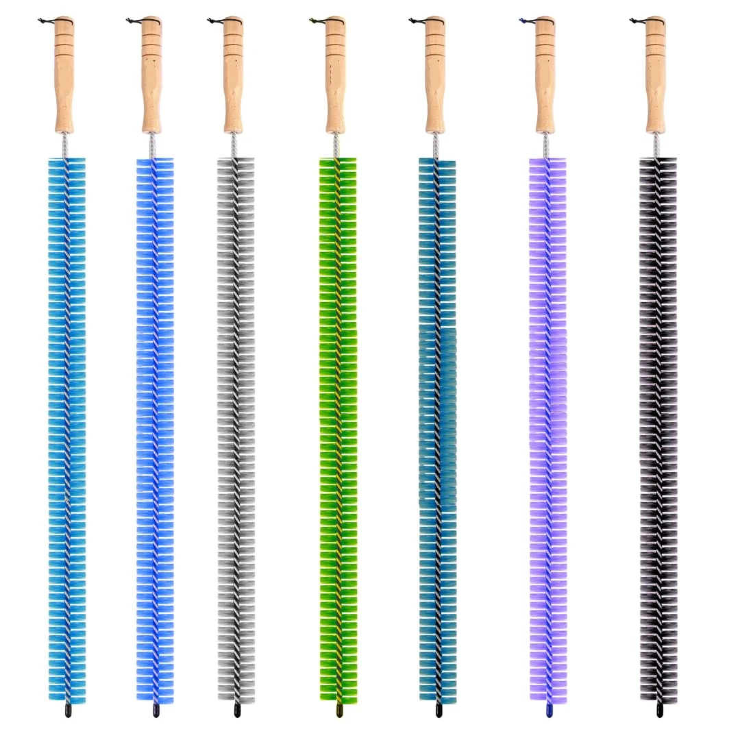 Radiator Cleaner Brush with Hanging Hook | Multi-Purpose Cleaning Brushes for Household 70CM Long | Pack of 1 in Random Color (Full Bristle)