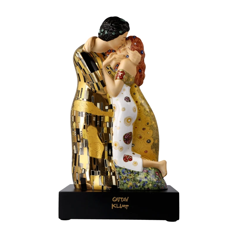 Goebel Artis Orbis Figurine The Kiss - Porcelain Sculpture by Gustav Klimt Art Figure 33 cm Decorative Art Nouveau Figurine
