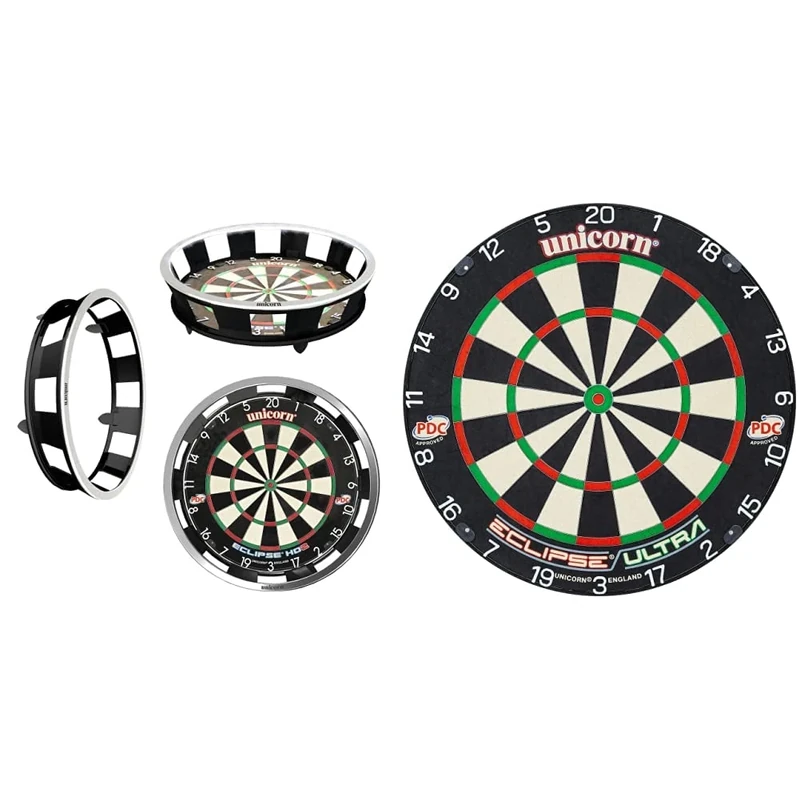 Unicorn Eclipse ULTRA Professional Bristle Dartboard with Sisal, Spider and Clarity, Solar Flare Surround Pro Dartboard, Multi-Colour, One Size
