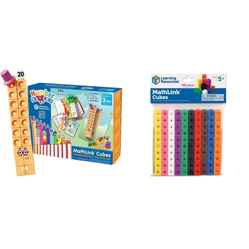 MathLink Cubes Numberblocks 11-20 Activity Set - 30 TV Episode Linked Activities, 155 Cubes, Ages 3+, 100 Piece Set