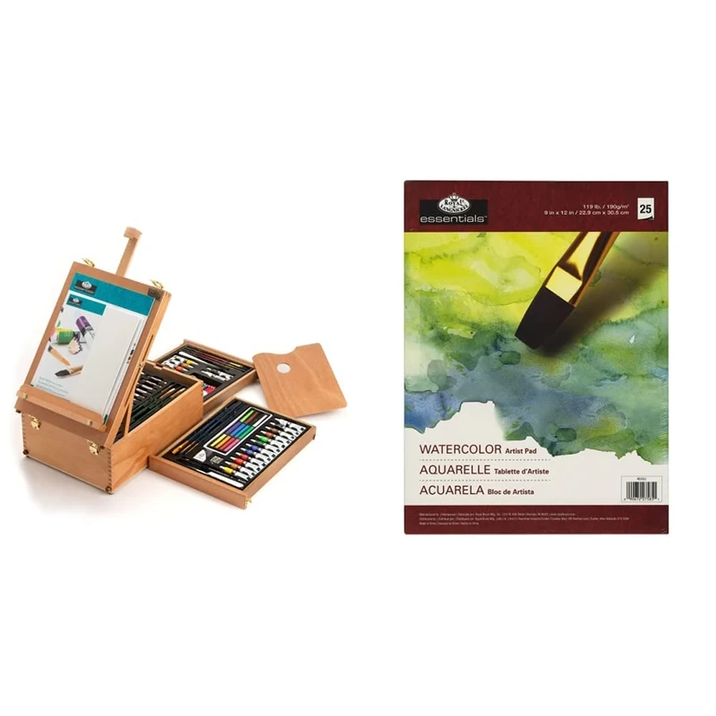 Royal & Langnickel All Media Easel Artist Set (104 Piece) & Watercolour Artist Pads