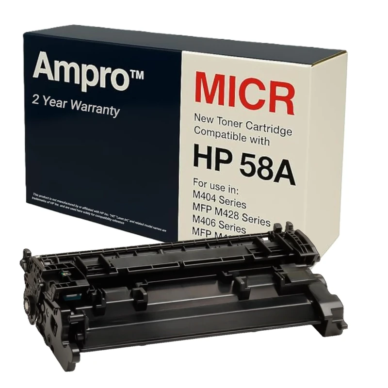 New CF258A MICR Toner Cartridge 58A MICR Toner Cartridge for use in Laser Printers M404n, M404dn, M404dw, and M406dn, MFP M428fdn, M428dw, and M428fdw MFP M430 Series (Prints 3000 Pages)