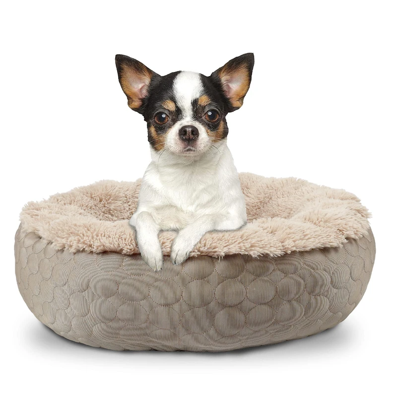 HACHIKITTY Cooling Warming Dog Donut Bed, Double Sides Cushion Bed