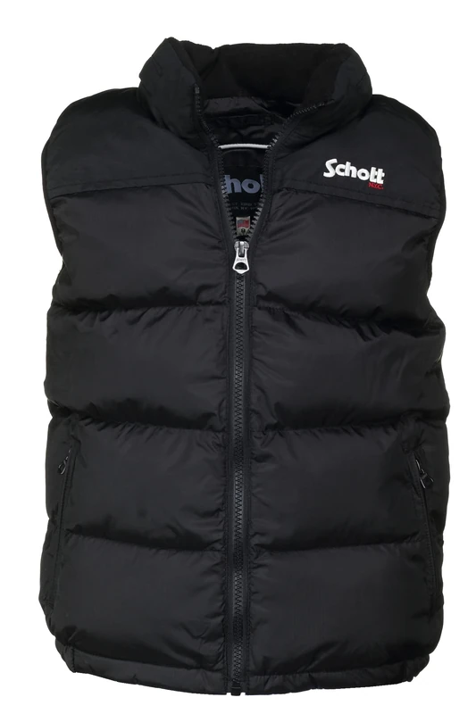 SCHOTT NYC Boy's UTAHVB JUNIOR DOWN JACKET WITH SCHOTT SHOULDER Yoke, Black, 16