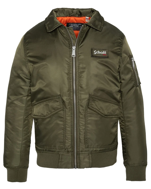 SCHOTT NYC Boy's 210100B BOMBERS KIDS CWU SCHOTT, ARMY KAKI, 16