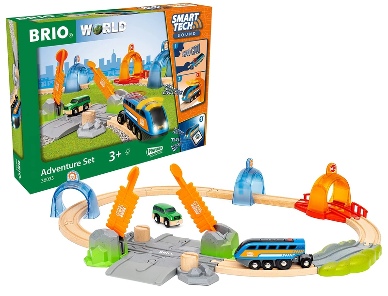 BRIO World Smart Tech Sound Adventure Battery Powered Train Set for Kids Age 3 Years Up [Amazon Exclusive]