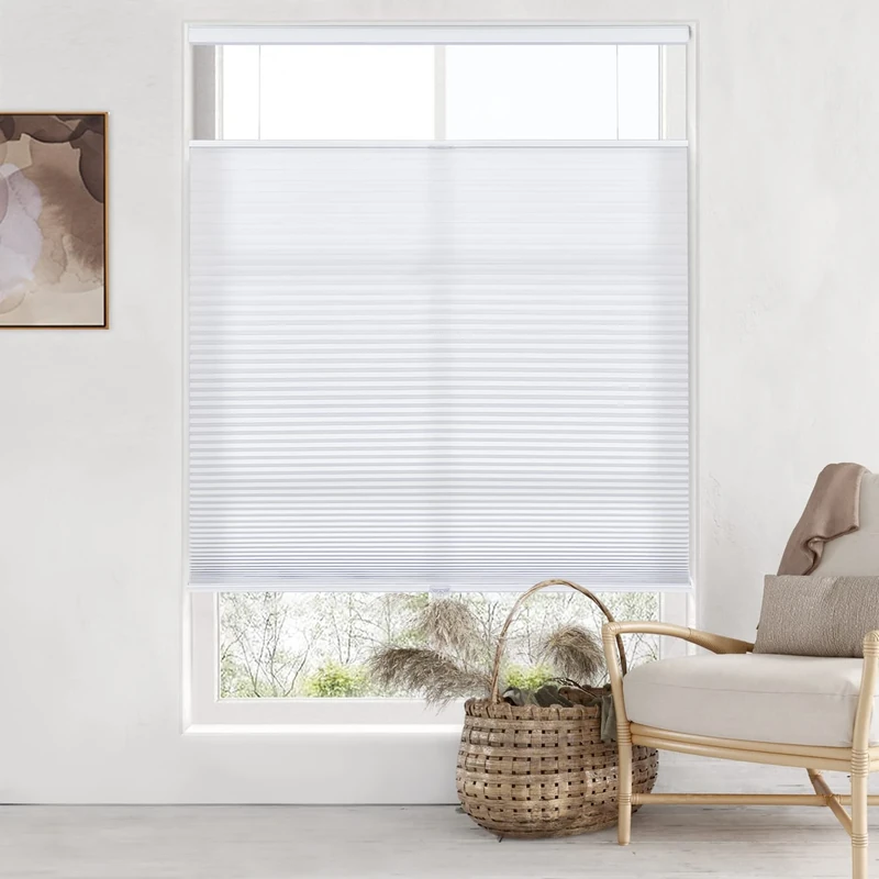 LazBlinds Top Down Bottom Up (TDBU) Cordless Cellular Shades, Light Filtering Honeycomb Shades Thermal Insulation Noise Reduction Blinds for Windows, 23" W x 48" H, White